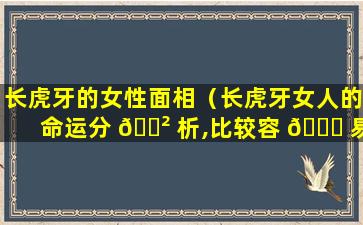 长虎牙的女性面相（长虎牙女人的命运分 🌲 析,比较容 🐛 易被人喜欢）